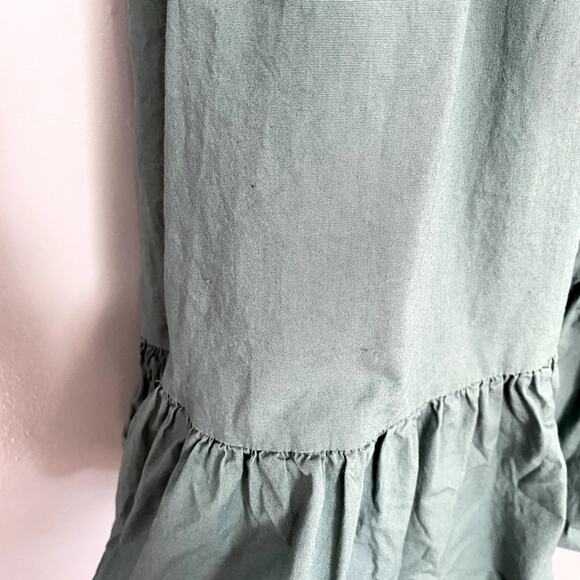 Peter Som Green Puff Sleeves Open Tie Back Ruffle A-line Summer Mini Dress 6 - Picture 4 of 10